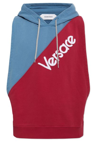 Versace Embroidered Sleeveless Hoodie