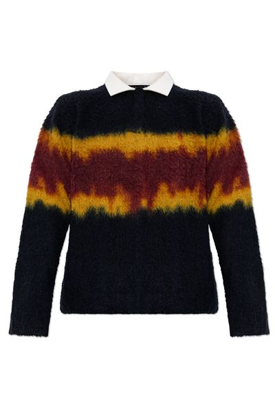 Sacai Contrast Collar Knitted Top
