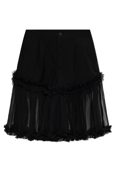 Comme des Garçons Noir Kei Ninomiya Ruffled Sheer Panel Shorts