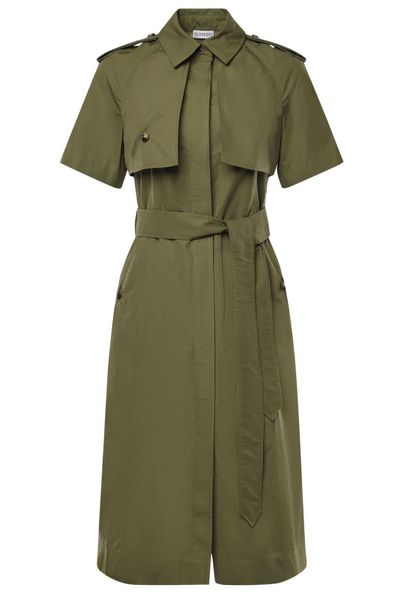 Burberry Short Sleeved Belted Midi Dress