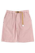 White Sand Belted Elasticated Waistband Shorts