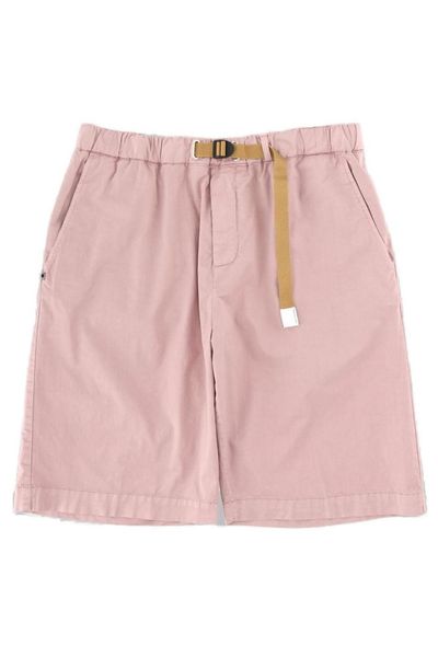 White Sand Belted Elasticated Waistband Shorts