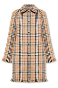 Burberry Checked Fringed-Edge Buttoned Coat