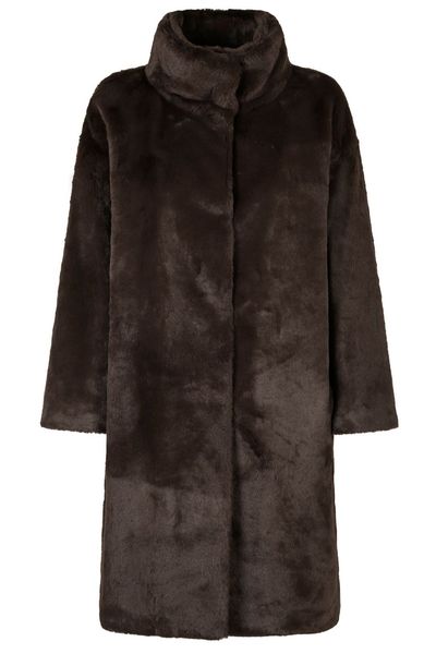 Herno Faux Fur Stand-Collar Coat