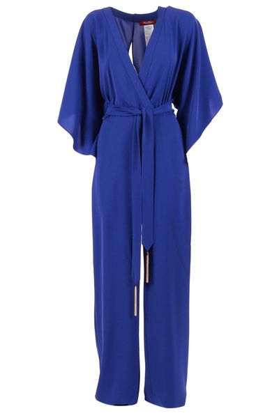 Max Mara Studio Mseode V-Neck Cady Jumpsuit