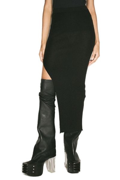 Rick Owens Mid-Rise Ribbed Skirt