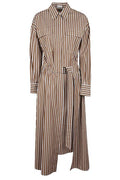 Brunello Cucinelli Belted Striped Dress