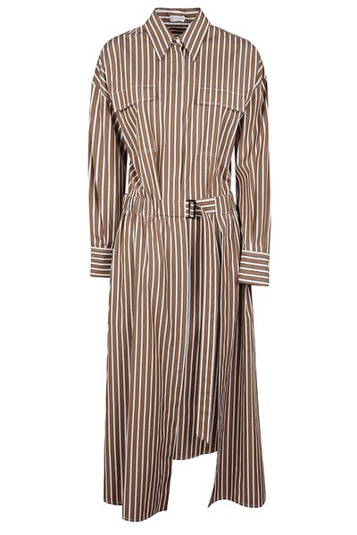 Brunello Cucinelli Belted Striped Dress