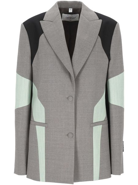 Off-White Stretch Color Block Blazer
