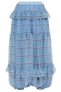 Chloé Ruffled Check Wide-Leg Pants