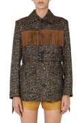 Saint Laurent Leopard Print Fringed Jacket
