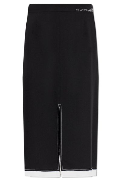 Marni Logo Detailed Front-Slit Midi Skirt