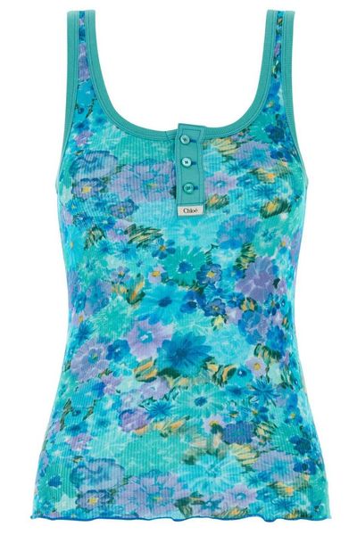 Chloé Floral Ribbed Knitted Top