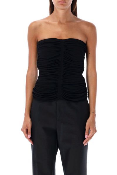 Saint Laurent Strapless Ruched Bustier