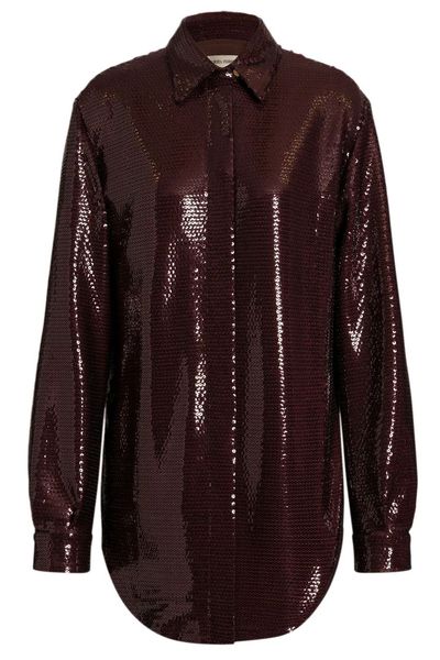 Alberta Ferretti Sequined Long-Sleeve Shirt