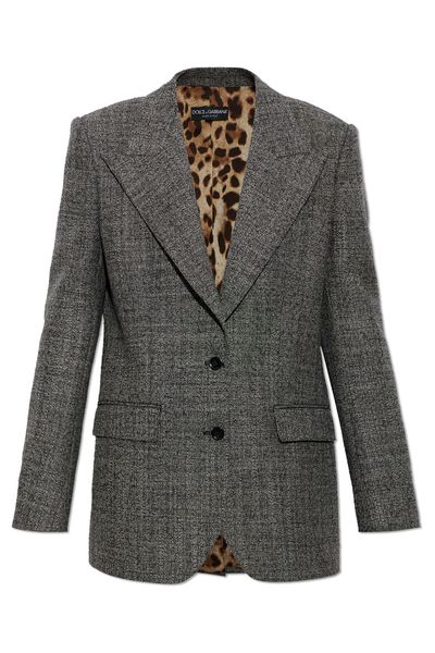 Dolce & Gabbana Single-Vent Tweed Blazer
