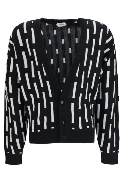 Versace Gianni Dashes Pattern Cardigan