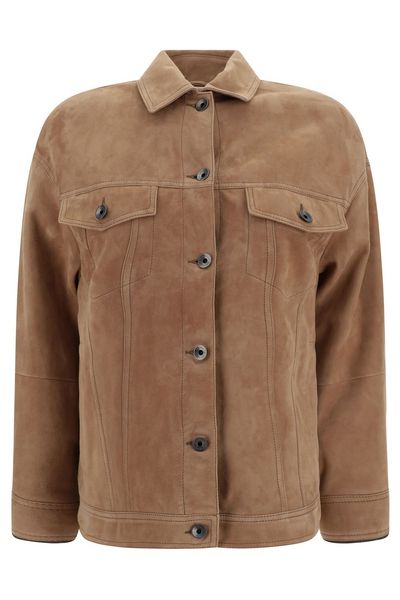 Brunello Cucinelli Shiny Cuff Couture Four-Pocket Jacket