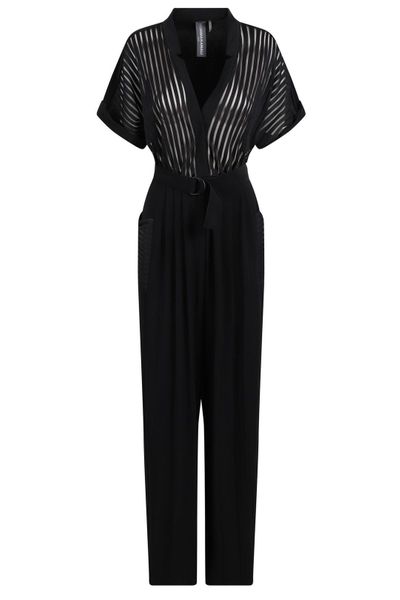 Norma Kamali Belted Striped Jumpsuit