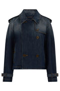 Burberry Double-Breasted Cropped Denim Jacket