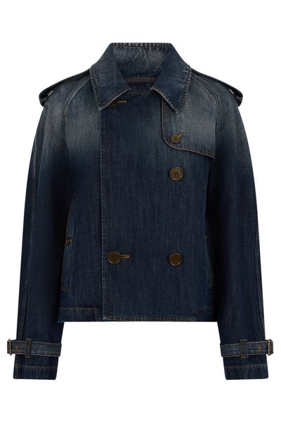 Burberry Double-Breasted Cropped Denim Jacket