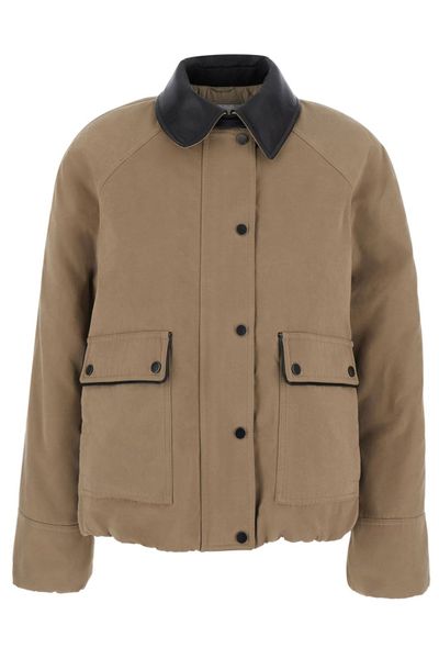 Brunello Cucinelli Leather Collar Coat