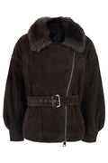Blancha Shearling Belted Zip Jacket
