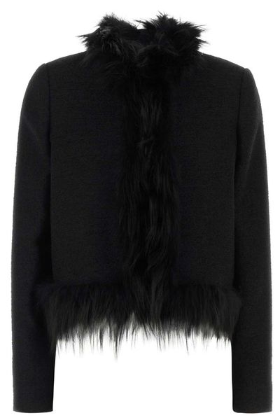 Fendi Long Sleeved Fur-Trim Jacket