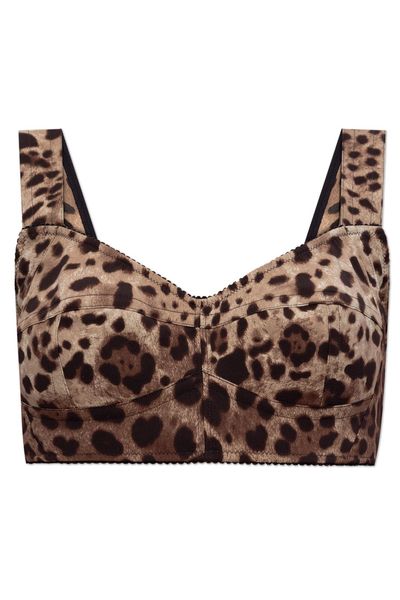 Dolce & Gabbana Leopard Printed Bustier Top