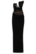 Christopher Esber Salacia Lace-Panelled Draped Maxi Gown