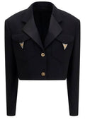Versace Medusa Button Cropped Blazer