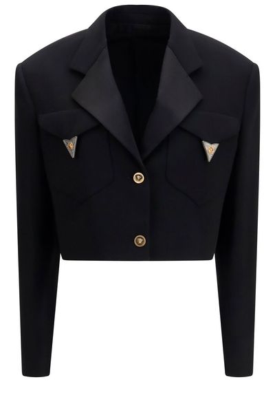 Versace Medusa Button Cropped Blazer