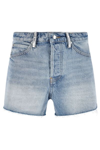 Alexander Wang Embellished Belt-Loop Denim Shorts