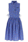 Miu Miu Sleeveless Poplin Side-Tie Dress