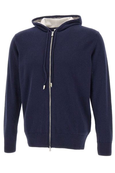 Eleventy Zip-Up Knitted Hoodie