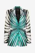 Roberto Cavalli Sea Print Silk Blazer