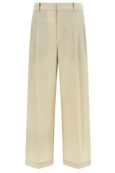 Brunello Cucinelli Wide Leg Pleated Trousers