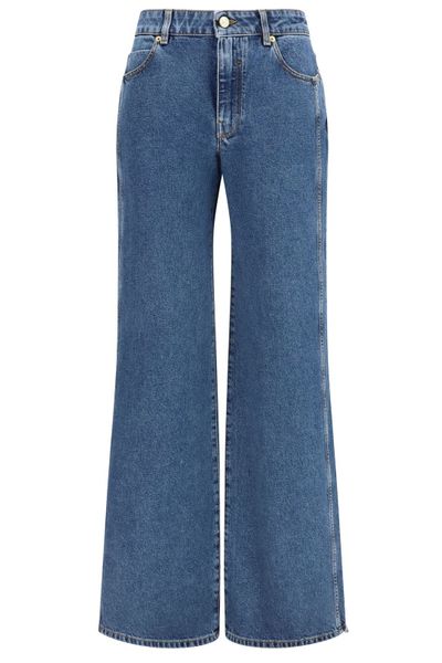 Balmain High-Rise Wide-Leg Jeans