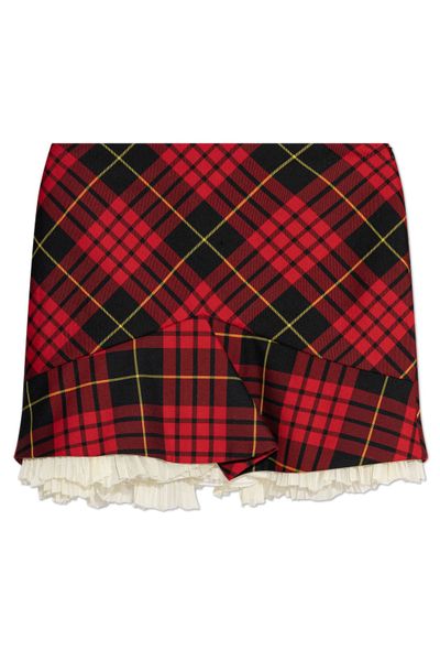 Alexander McQueen Tartan Kickback Mini Skirt