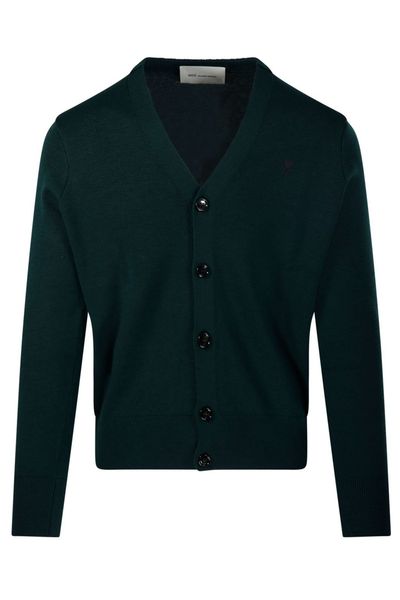 AMI Logo V-Neck Cardigan