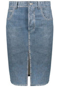 Bottega Veneta Front Slit Denim Effect Skirt