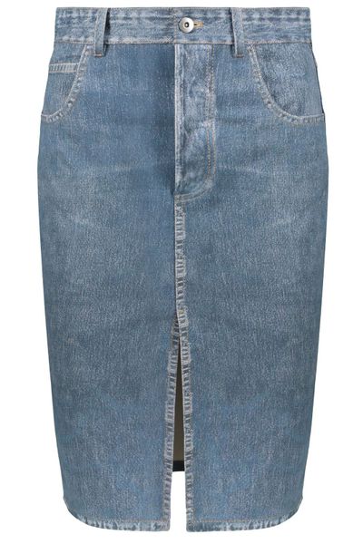 Bottega Veneta Front Slit Denim Effect Skirt