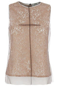 Fendi Lace Crewneck Sleeveless Top