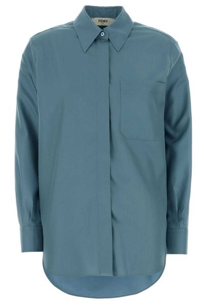 Fendi Long-Sleeved Oversized Poplin Shirt