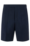 Prada Triangle-Patch Pleated Shorts