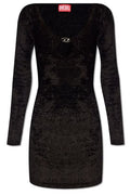 Diesel M-Coleen Logo-Plaque Brushed Effect Dress