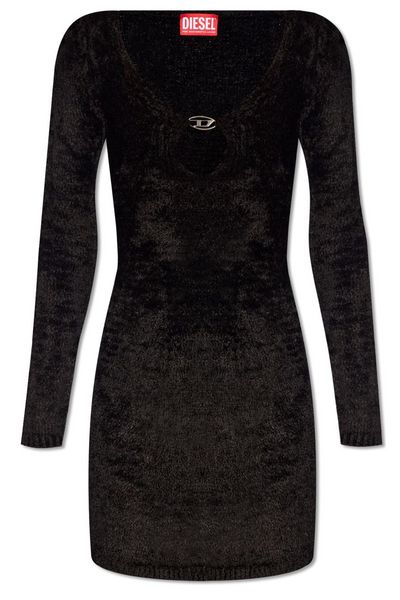 Diesel M-Coleen Logo-Plaque Brushed Effect Dress