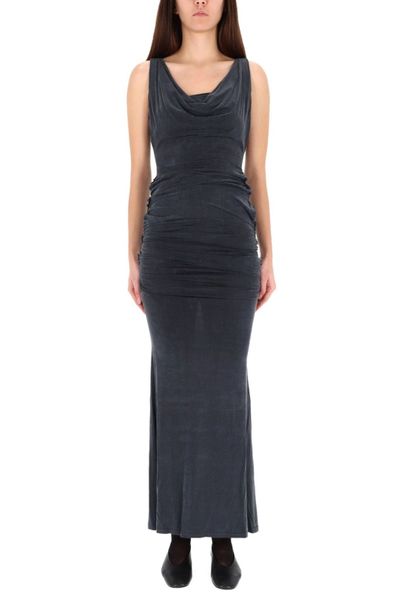Vivienne Westwood Scoop Neck Ruched Maxi Dress