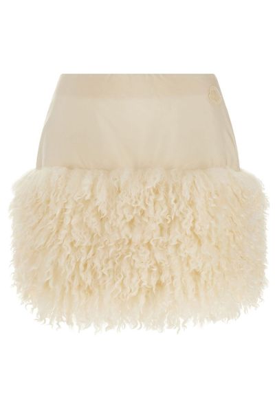 Moncler Teddy-Trimmed Mini Skirt