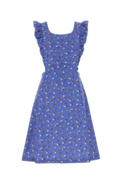 Miu Miu Ruffled Printed Poplin Dress